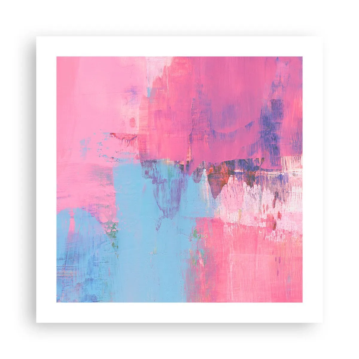 Affiche - Poster - Du rose, du bleu et une pincée de lumière - 50x50 cm