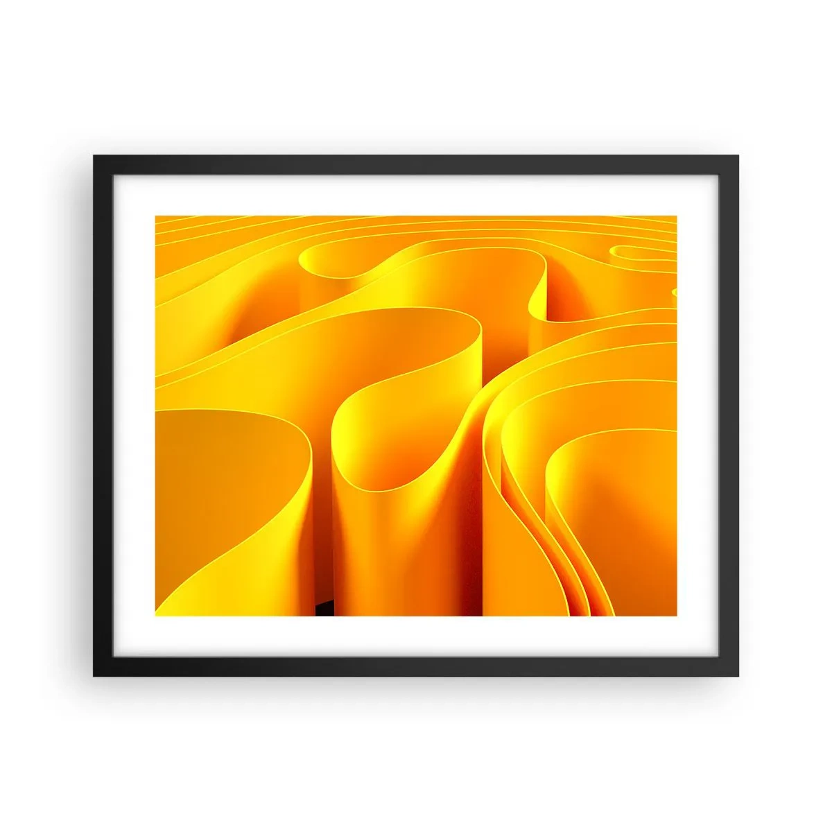 Affiche dans un cadre noir - Poster - Comme les vagues du soleil - 50x40 cm