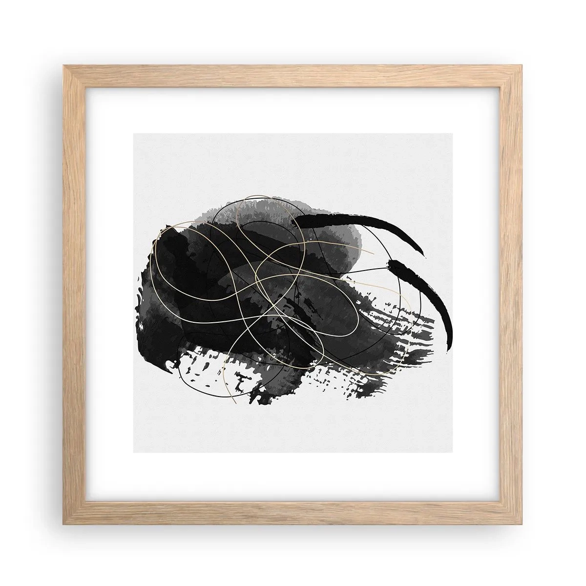 Affiche dans un chêne clair - Poster - Fait de noir - 30x30 cm