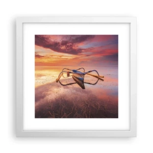Affiche dans un cadre blanc - Poster - Le calme d'une soirée tropicale - 30x30 cm