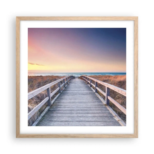 Affiche dans un chêne clair - Poster - Aurore baltique du soir - 50x50 cm