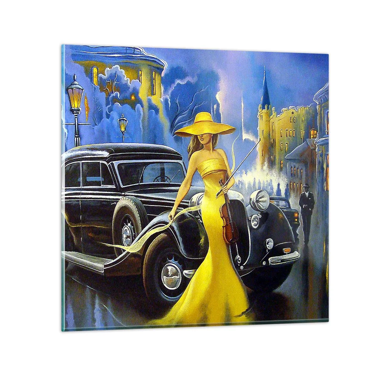 Impression sur verre - Image sur verre - Nocturne pour violon et amour - 30x30 cm