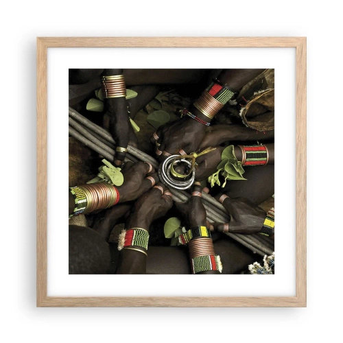 Affiche dans un chêne clair - Poster - Nous sommes ensemble - 40x40 cm