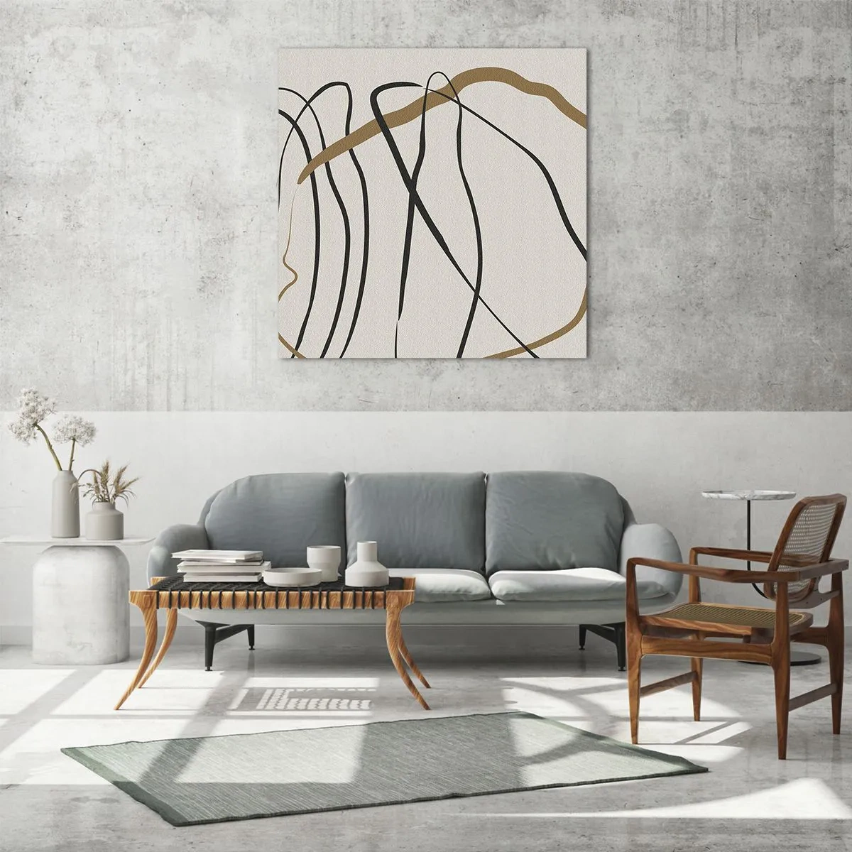 Impression sur verre - Image sur verre - Composition – danse en boucle - 30x30 cm