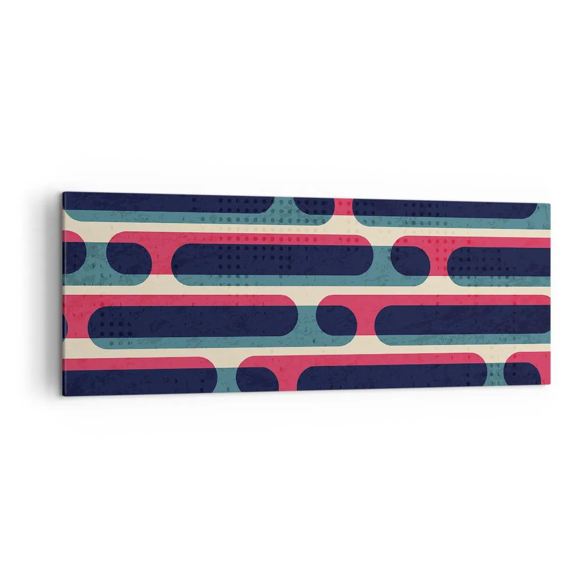 Impression sur toile - Image sur toile - Motif géométrique rétro aux couleurs pastel - 140x50cm - En profondeur et sur l'avant - Décoration murale moderne pour le salon et la chambre ARTTOR
