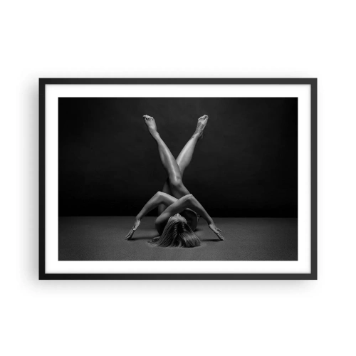 Affiche dans un cadre noir - Poster - Une vision artistique d'une femme en noir et blanc - 70x50cm - Géométrie de la nudité - Décoration murale moderne pour le salon et la chambre ARTTOR