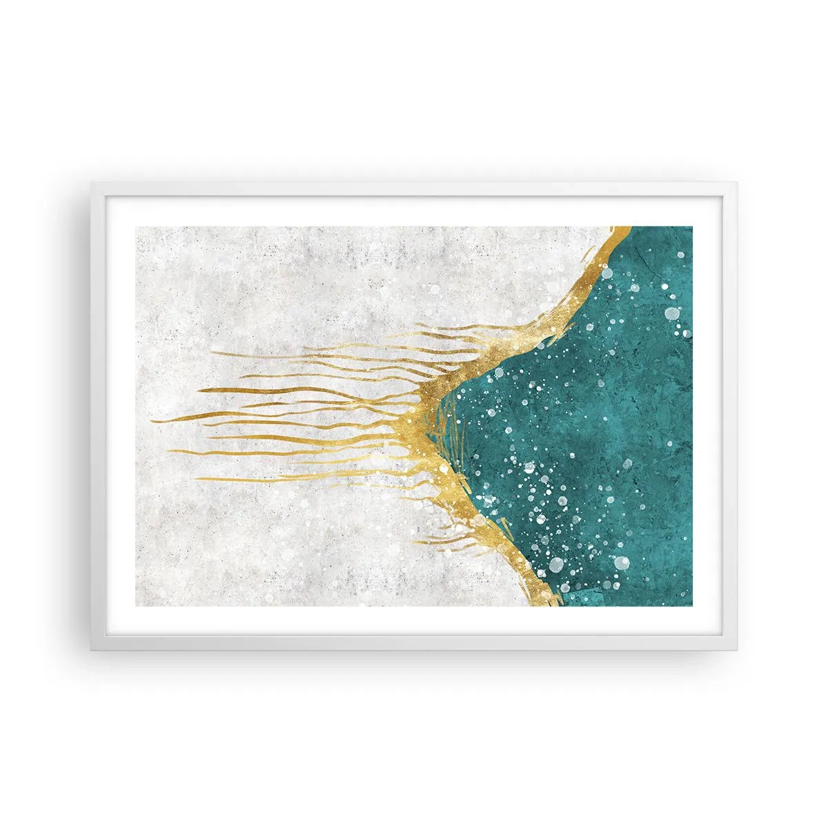 Affiche dans un cadre blanc - Poster - Marée dorée - 70x50 cm