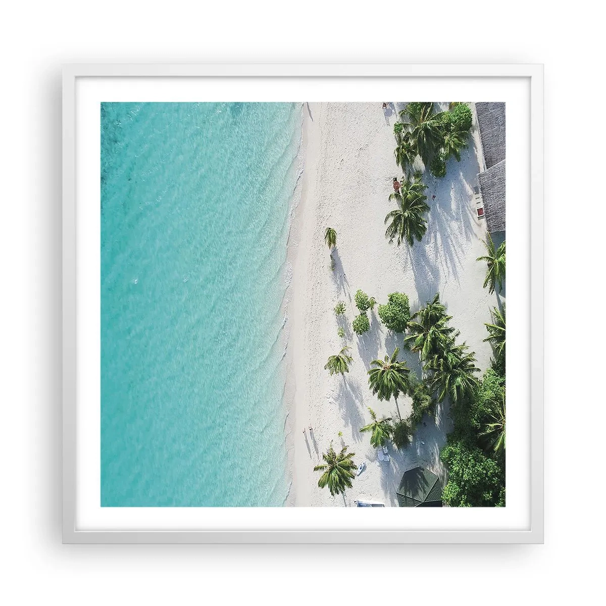 Affiche dans un cadre blanc - Poster - Vacances au paradis - 60x60 cm