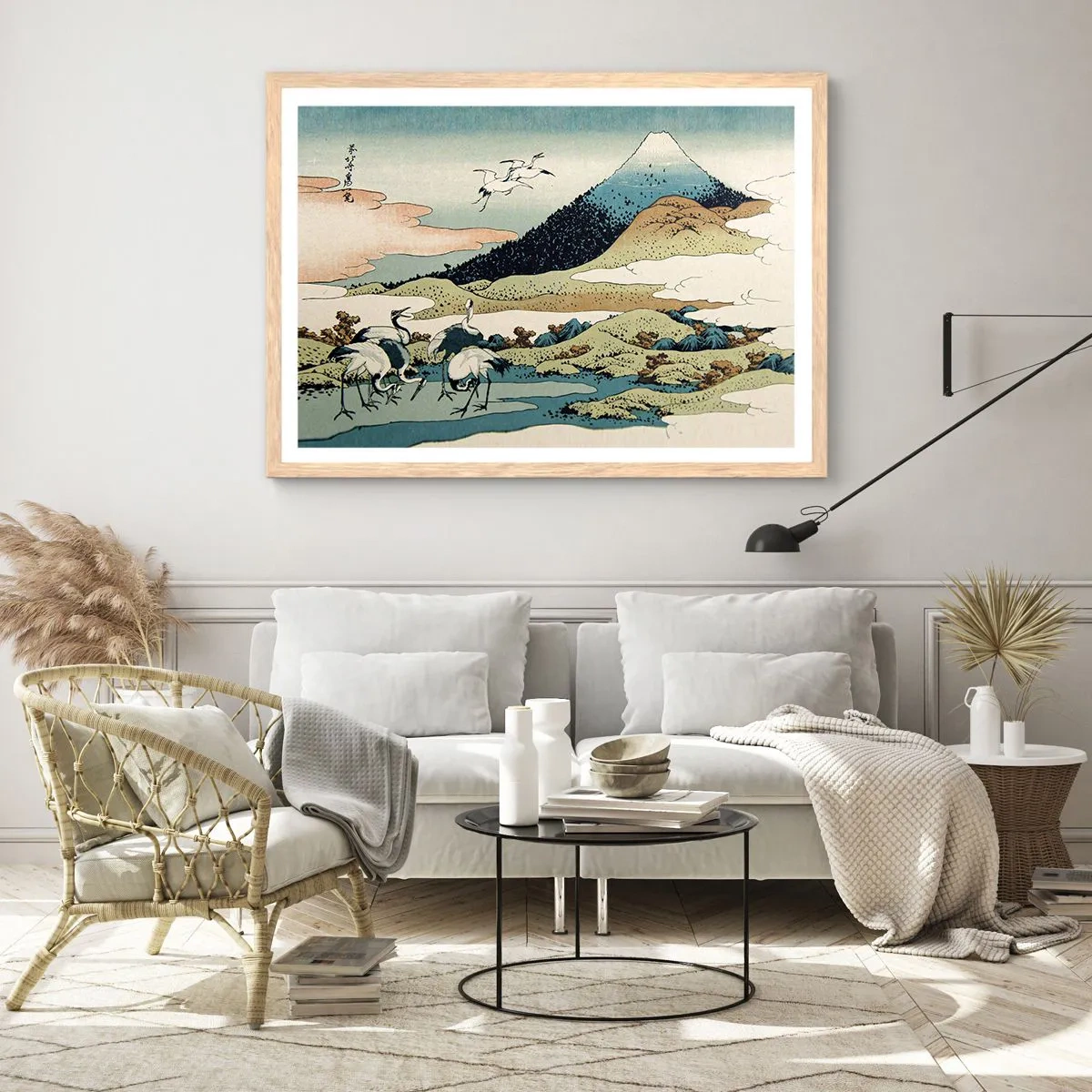 Affiche dans un chêne clair - Poster - Avec une âme japonnaise - 100x70 cm