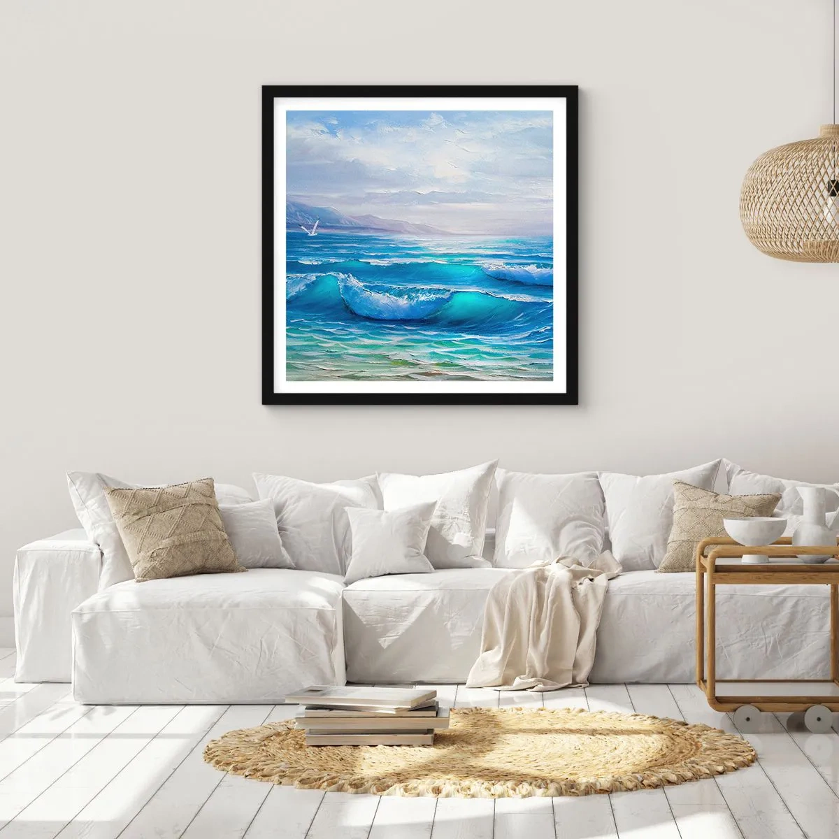 Affiche dans un cadre noir - Poster - Il apporte un soulagement - 50x50 cm