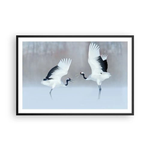 Affiche dans un cadre noir - Poster - Danse dans le brouillard - 91x61 cm