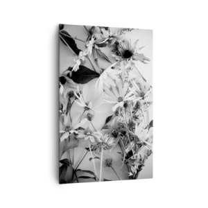 Impression sur toile - Image sur toile - Compositions florales en noir et blanc dans un style artistique subtil - 80x120cm - Non-un bouquet de fleurs - Décoration murale moderne pour le salon et la chambre ARTTOR