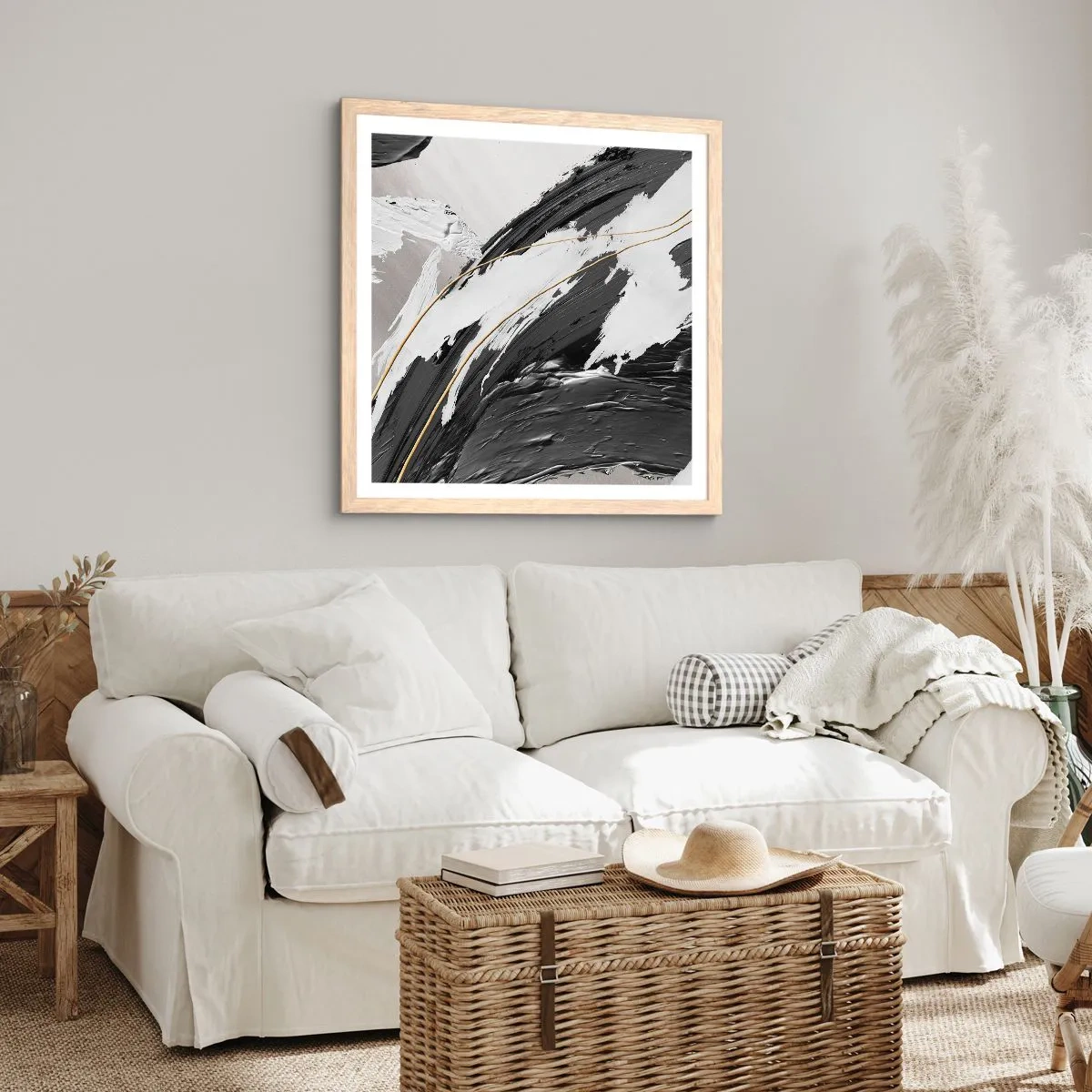 Affiche dans un chêne clair - Poster - L'abstraction à grande échelle - 30x30 cm