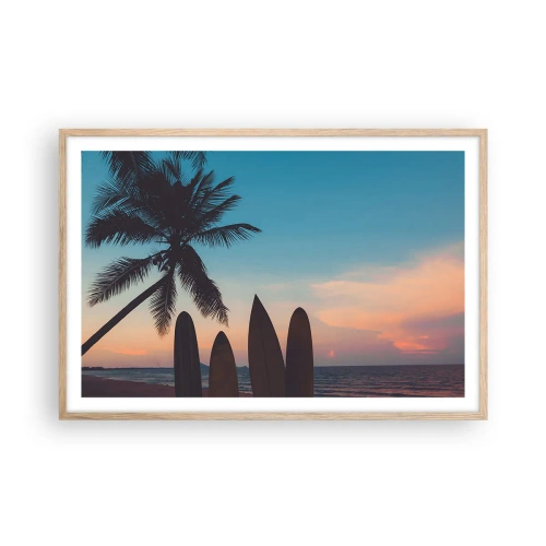 Affiche dans un chêne clair - Poster - Demain sera amusant aussi - 91x61 cm