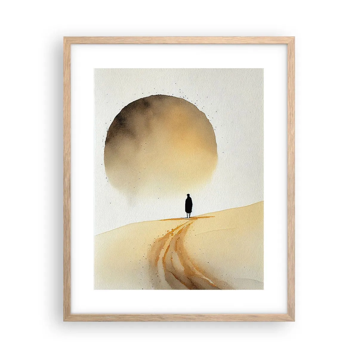 Affiche dans un chêne clair - Poster - Toujours solitaire - 40x50 cm