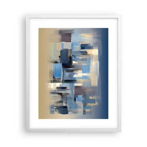 Affiche dans un cadre blanc - Poster - Construction bleue - 40x50 cm