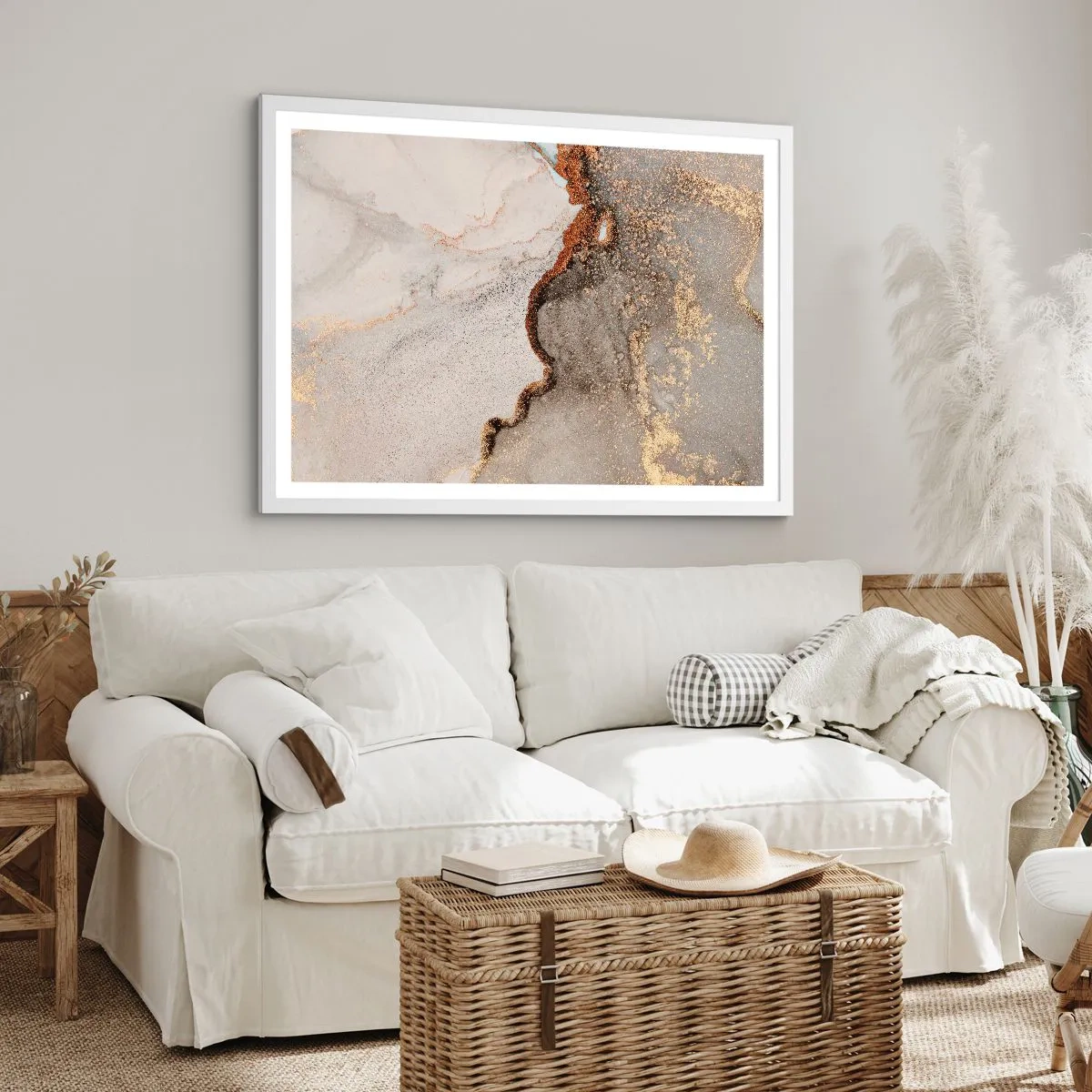 Affiche dans un cadre blanc - Poster - Aux frontières des couleurs - 40x30 cm