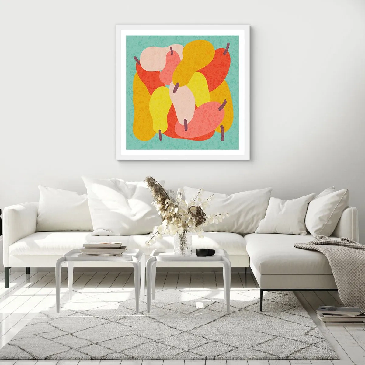 Affiche dans un cadre blanc - Poster - Essayez le soleil d'été - 50x50 cm