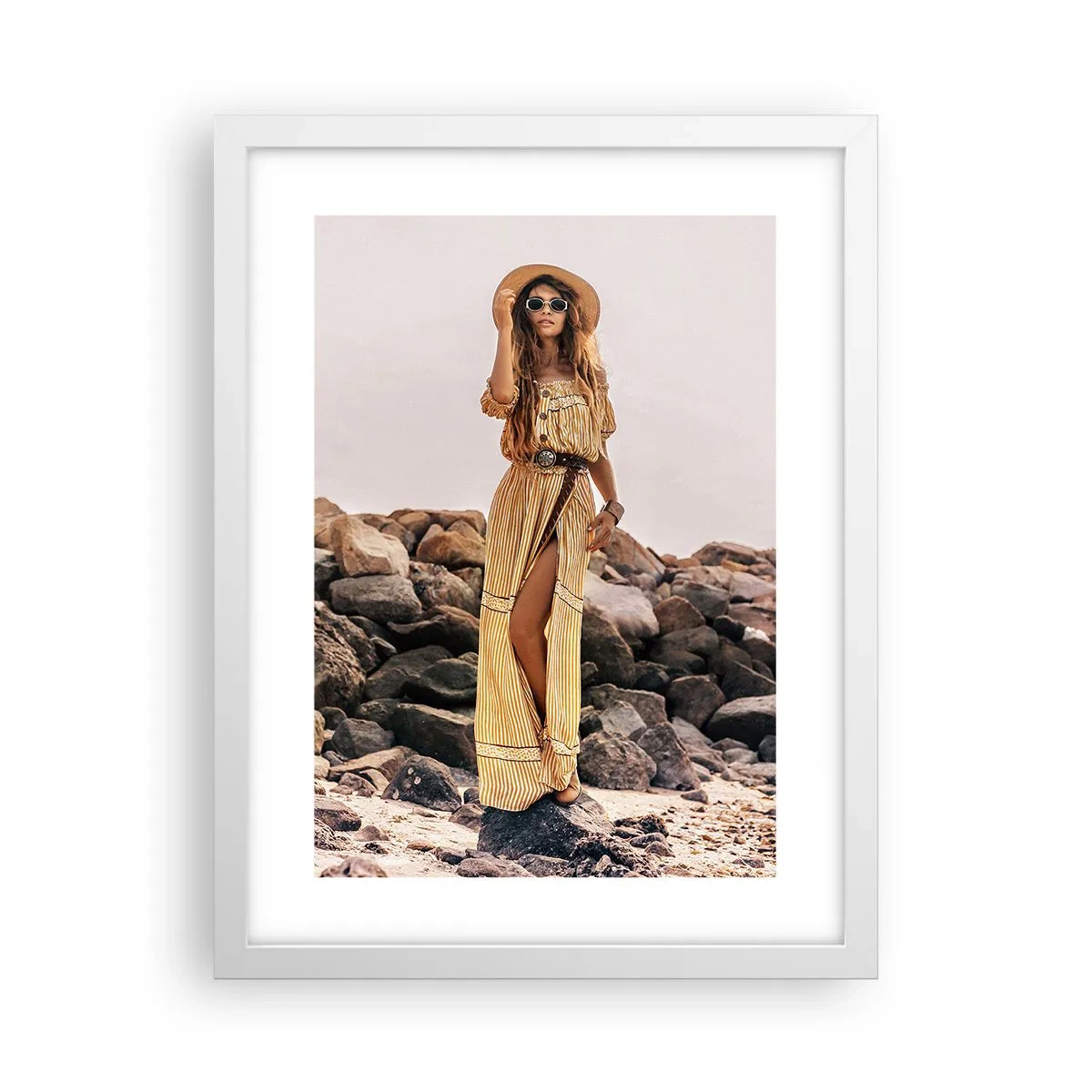 Affiche dans un cadre blanc - Poster - La magie des pierres - 30x40 cm