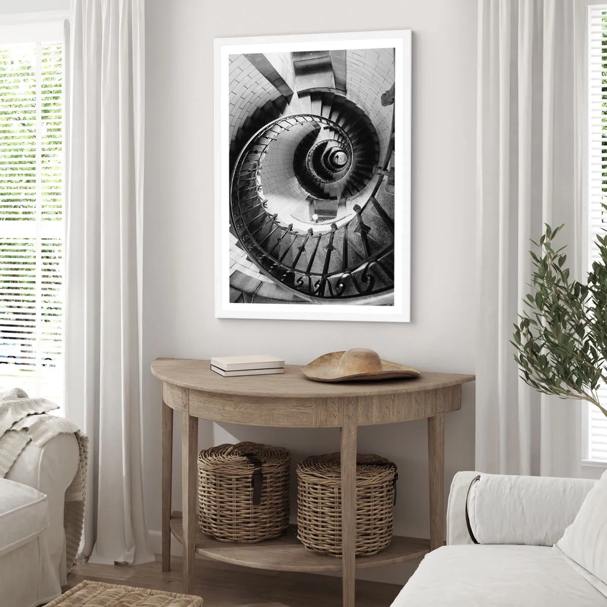 Affiche dans un cadre blanc - Poster - De plus en plus haut - 70x100 cm