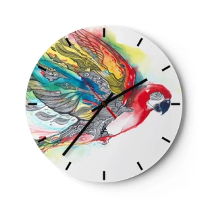 Horloge murale - Pendule murale - Vivez haut en couleurs - 40x40 cm