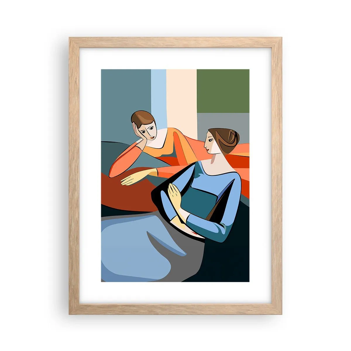 Affiche dans un chêne clair - Poster - Un moment de confiance - 30x40 cm