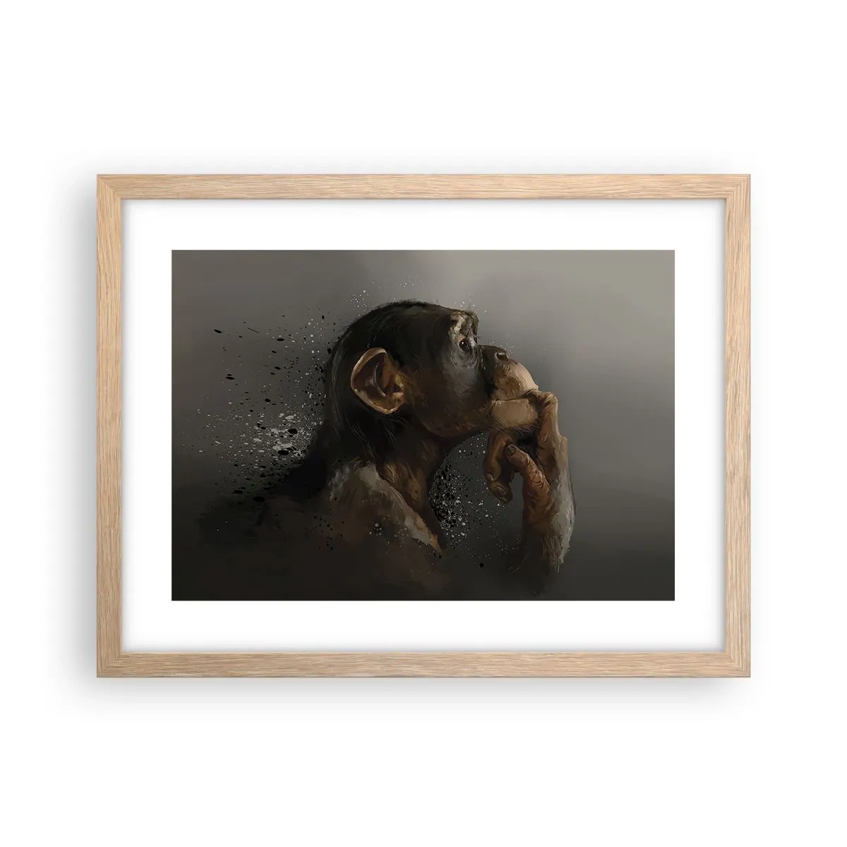 Affiche dans un chêne clair - Poster - Certainement un penseur - 40x30 cm