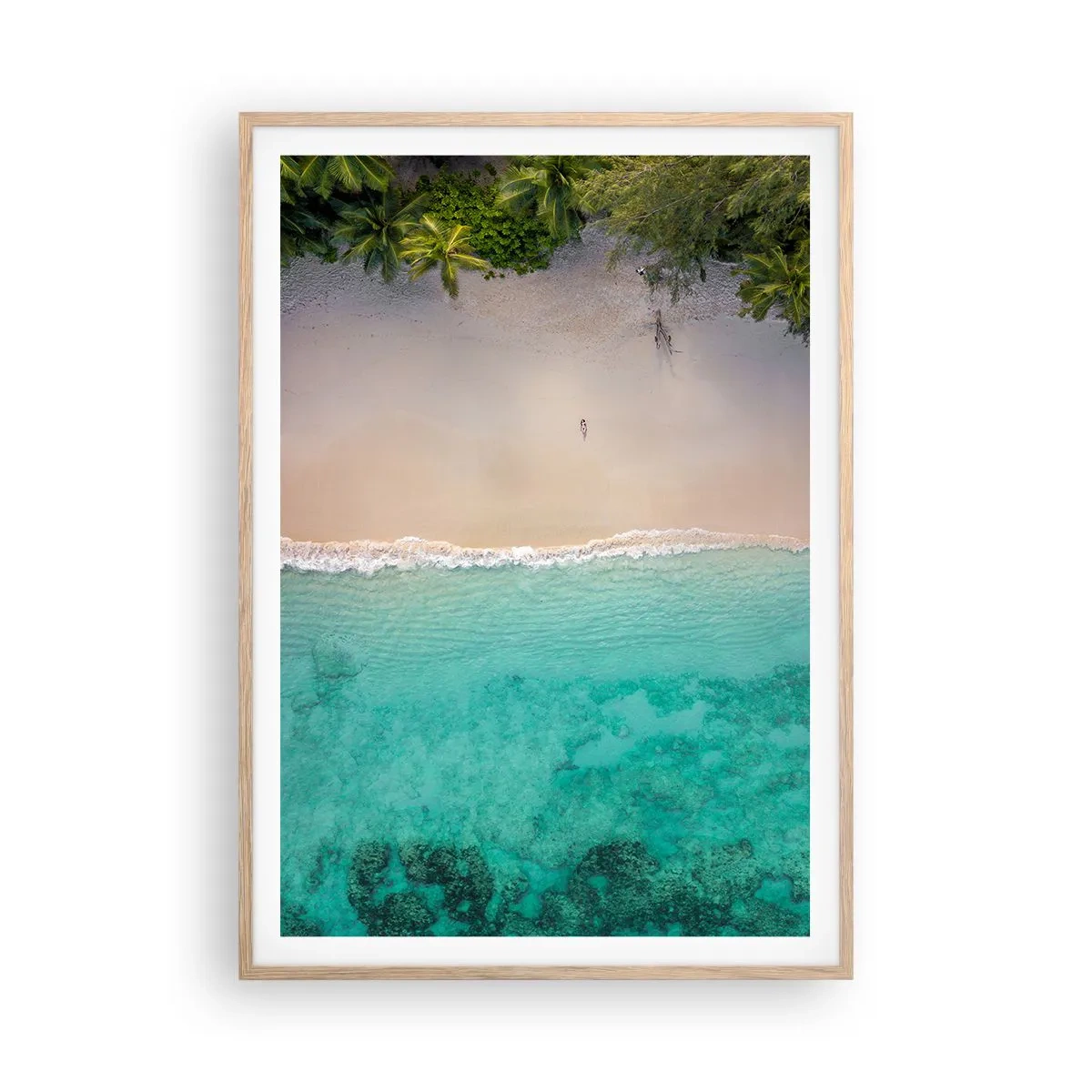 Affiche dans un chêne clair - Poster - Plage paradisiaque - 70x100 cm
