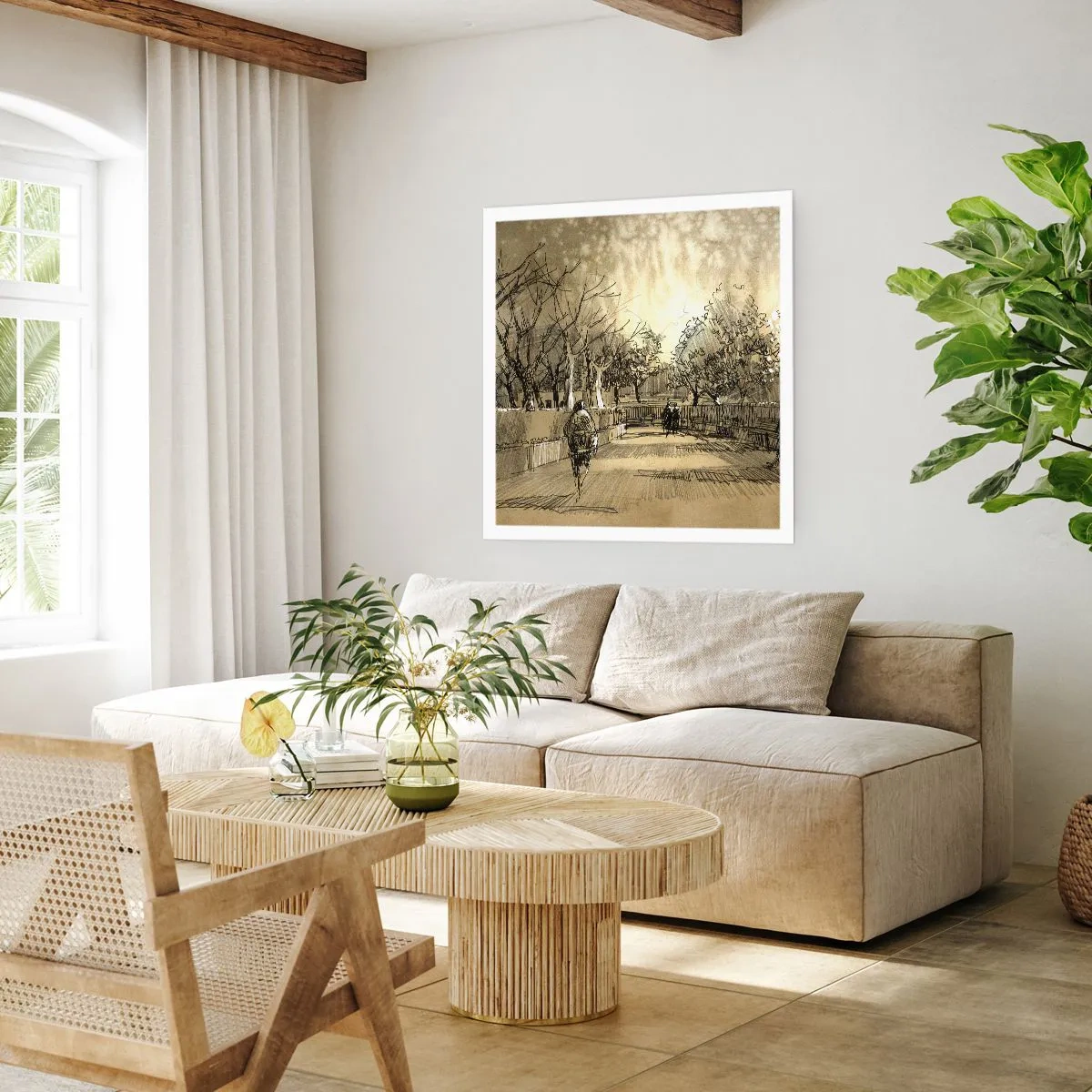 Affiche - Poster - Un moment arrêté avec une plume - 30x30 cm