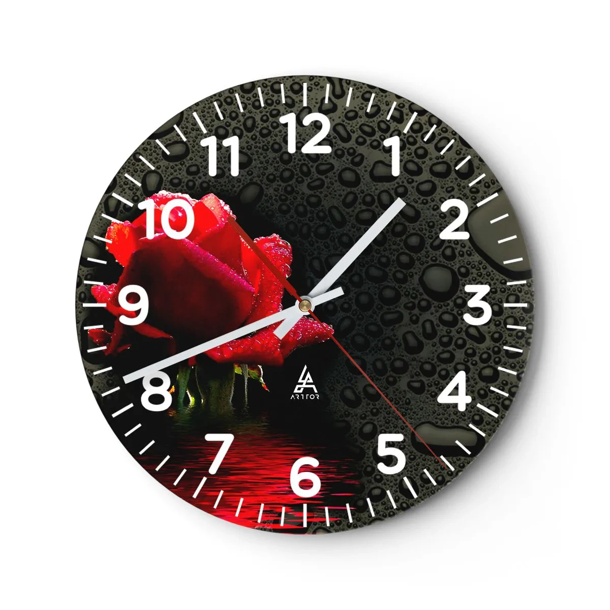 Horloge murale - Pendule murale - Rouge et noir - 40x40 cm