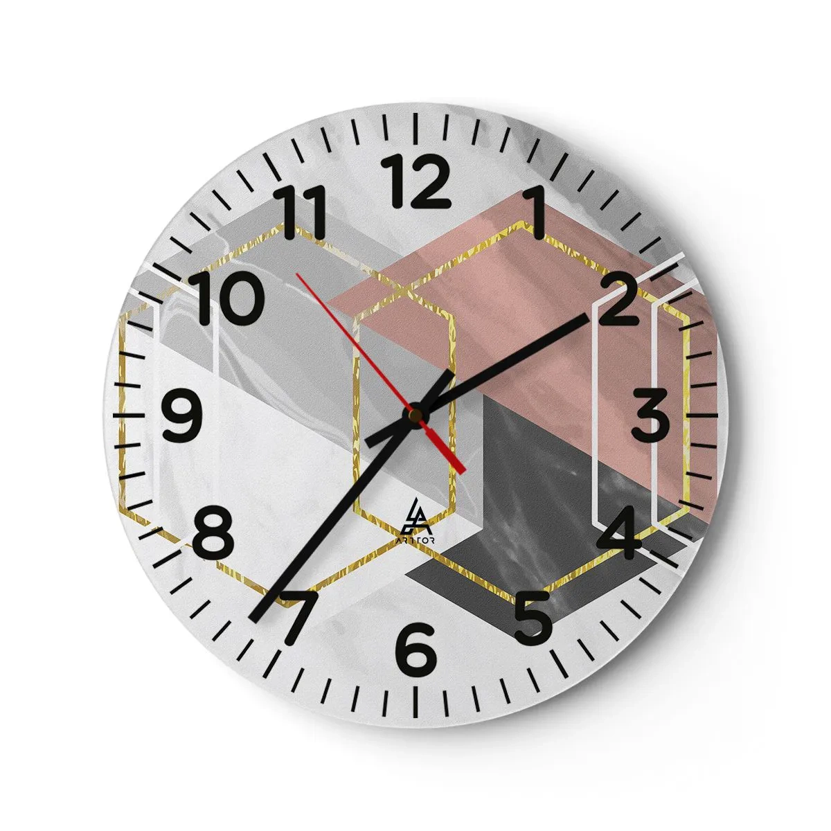 Horloge murale - Pendule murale - Composition en chaîne - 30x30 cm