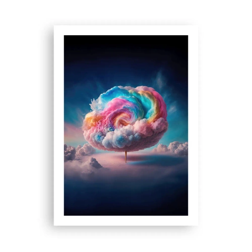 Affiche - Poster - Un nuage coloré et abstrait tourbillonnant dans l'espace - 50x70cm - Le rêve d'un parc d'attractions - Décoration murale moderne pour le salon et la chambre ARTTOR