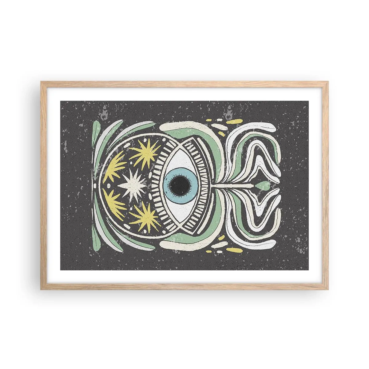 Affiche dans un chêne clair - Poster - Rituels tribaux - 70x50 cm