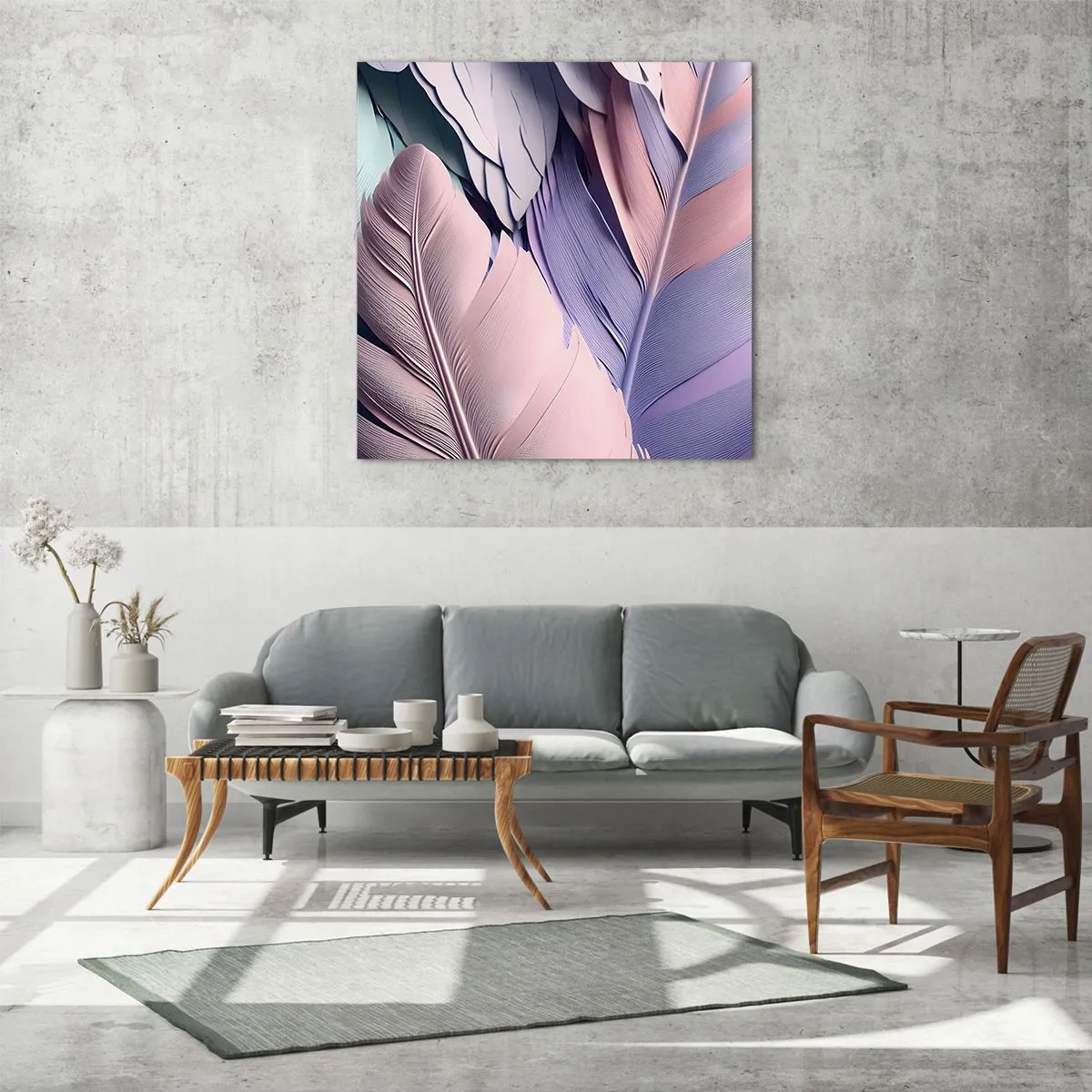 Impression sur verre - Image sur verre - Oiseau chic - 70x70 cm