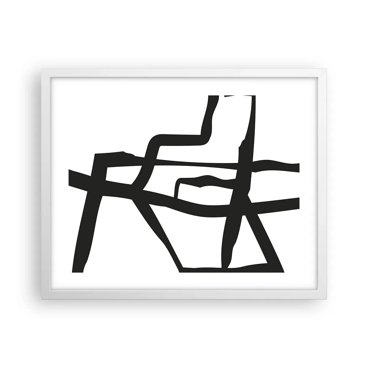 Affiche dans un cadre blanc - Poster - Conception noir et blanc - 50x40 cm