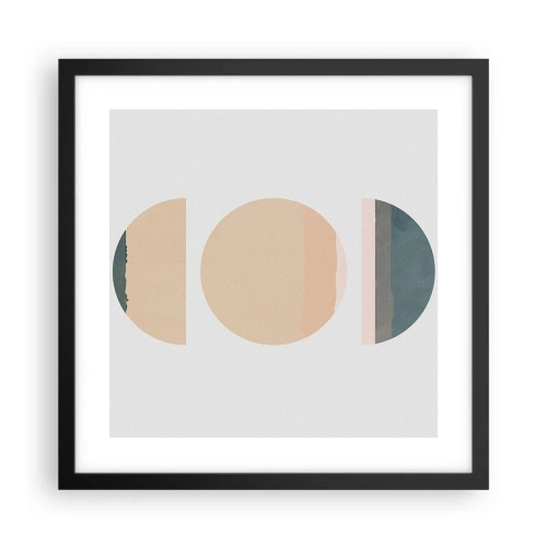 Affiche dans un cadre noir - Poster - Cercles après cercles - 40x40 cm