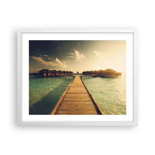 Affiche dans un cadre blanc - Poster - Invitation chaleureuse - 50x40 cm