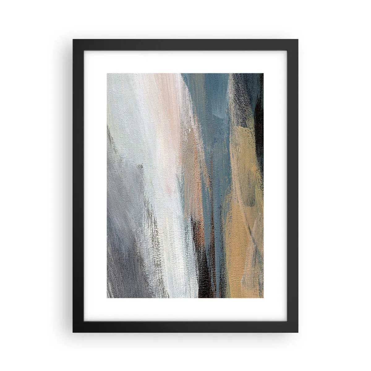 Affiche dans un cadre noir - Poster - Abstraction : paysage nordique - 30x40 cm