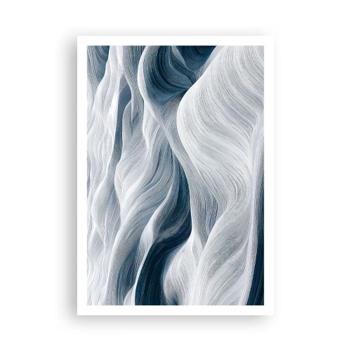 Affiche - Poster - Vagues blanches et bleues - 70x100 cm