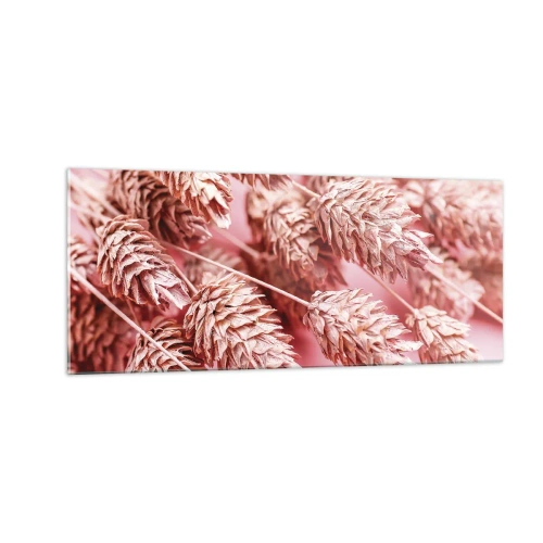 Impression sur verre - Image sur verre - Une cascade florale en rose - 100x40 cm