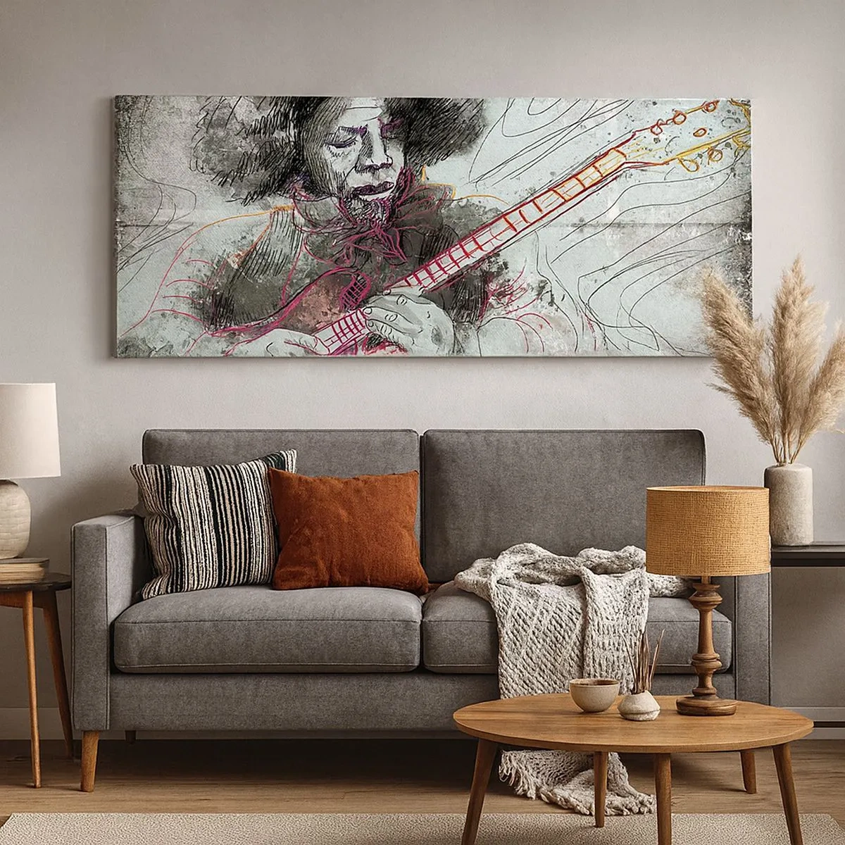 Impression sur toile - Image sur toile - Sur les vagues de la musique - 100x40 cm
