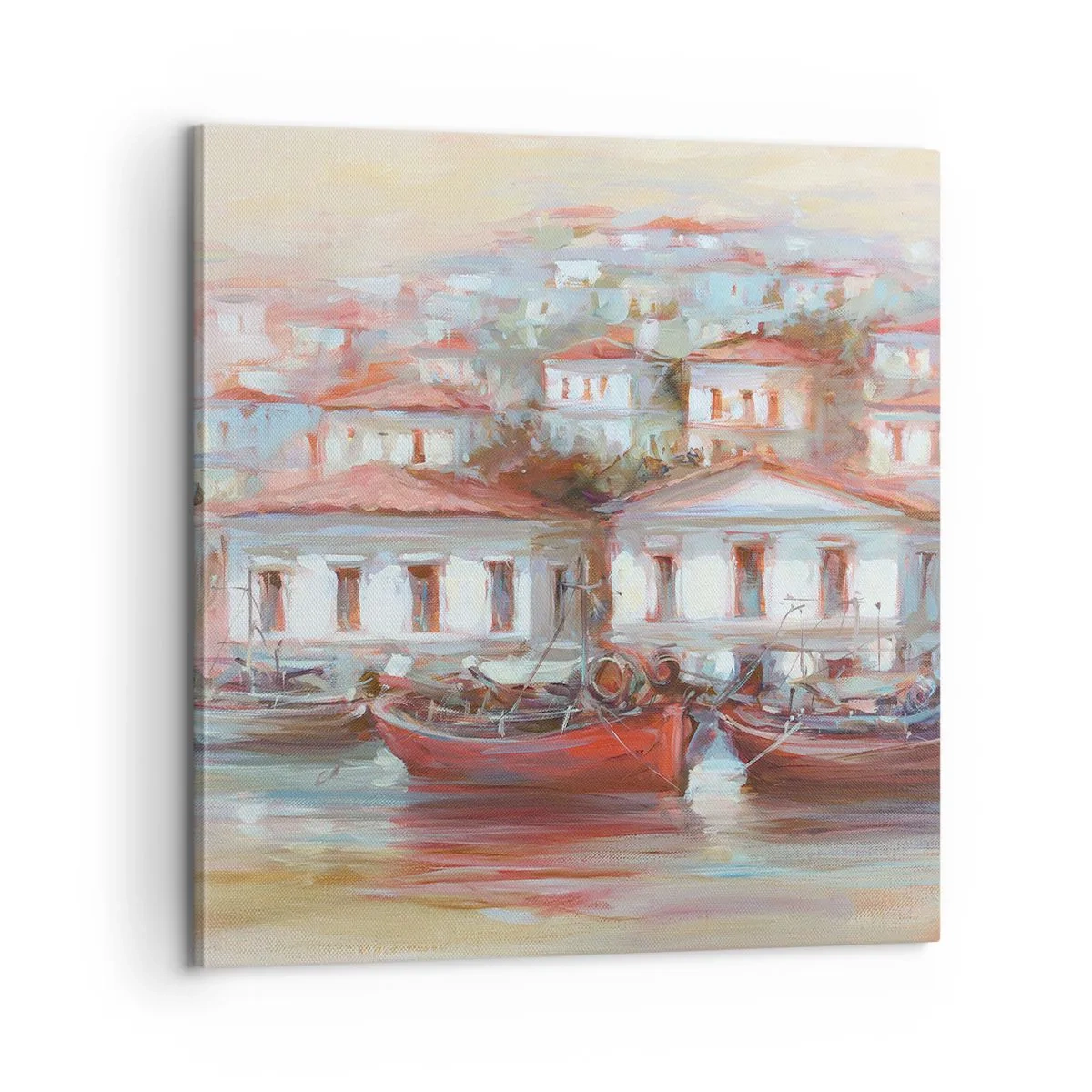 Impression sur toile - Image sur toile - Petite ville heureuse - 60x60 cm