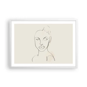 Affiche dans un cadre blanc - Poster - Esquisse de la sensualité - 70x50 cm