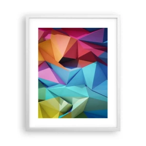 Affiche dans un cadre blanc - Poster - Origami arc-en-ciel - 40x50 cm