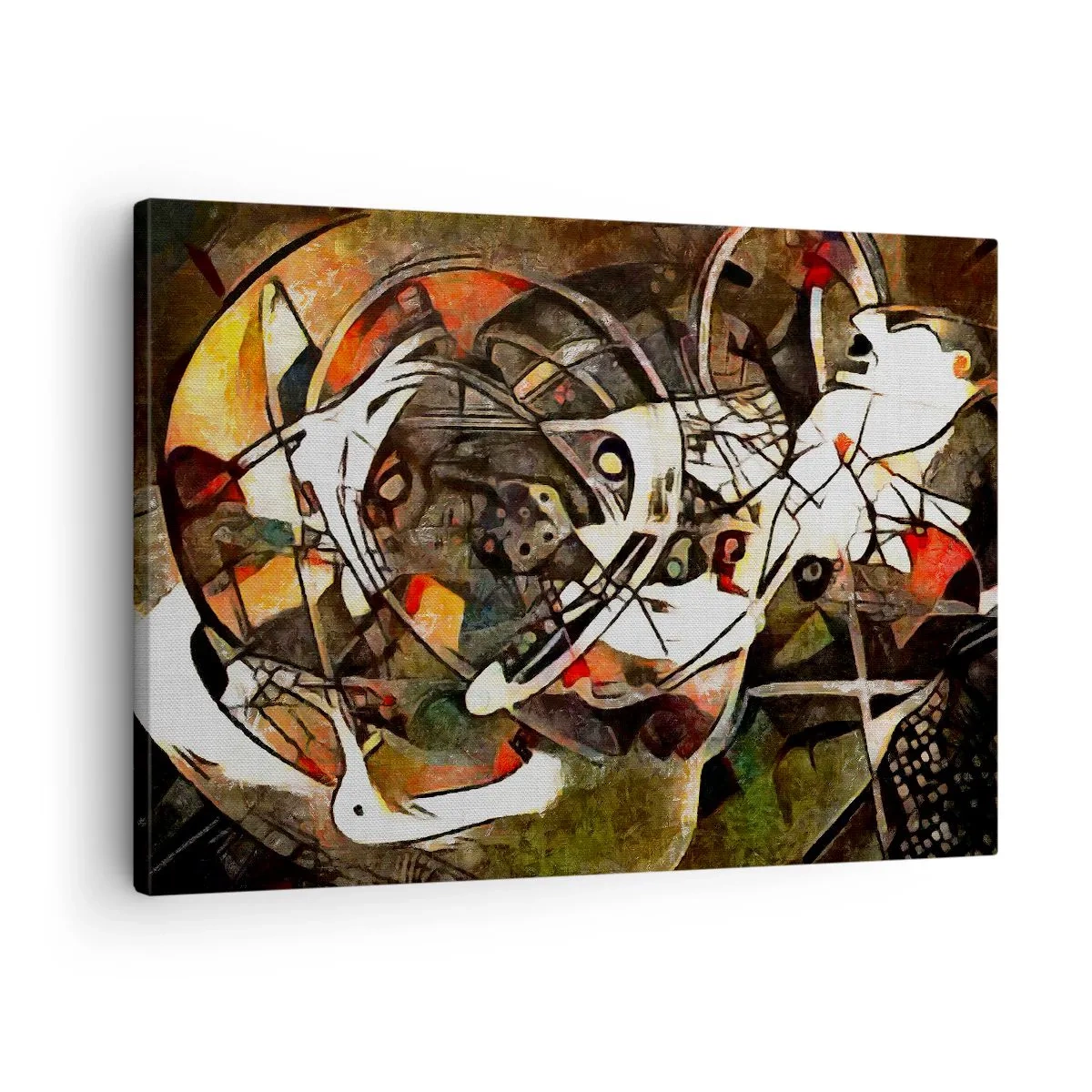 Impression sur toile - Image sur toile - Abstraction expressive dans des tons sombres avec des lignes dynamiques. - 70x50cm - Vous entendez le mouvement ? - Décoration murale moderne pour le salon et la chambre ARTTOR