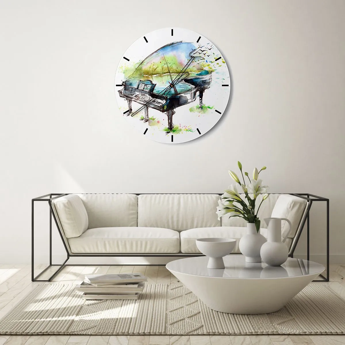 Horloge murale - Pendule murale - Enchanté en musique - 30x30 cm