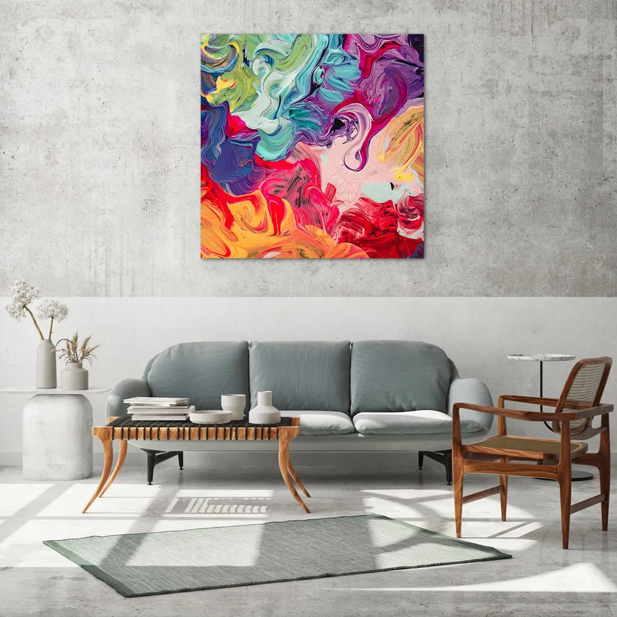 Impression sur verre - Image sur verre - La naissance des couleurs - 50x50 cm