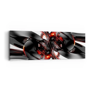 Impression sur toile - Image sur toile - Mouvement de graphite et rouge - 90x30 cm