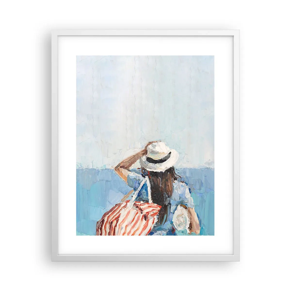 Affiche dans un cadre blanc - Poster - Bienvenue à vos vacances - 40x50 cm