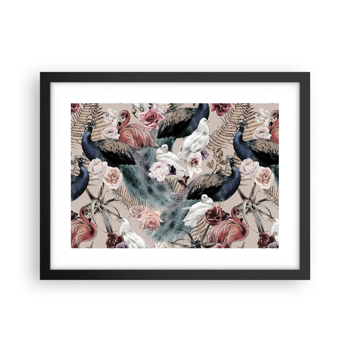 Affiche dans un cadre noir - Poster - Dans un jardin de palace - 40x30 cm